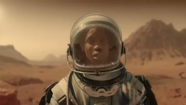 Frame from the Ed Sheeran & Travis Scott music video Antisocial