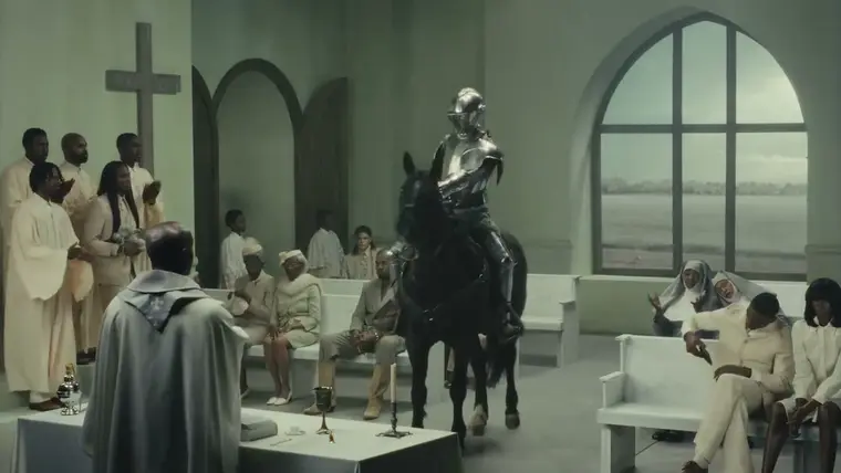Frame from the Ye feat. Travis Scott music video Father