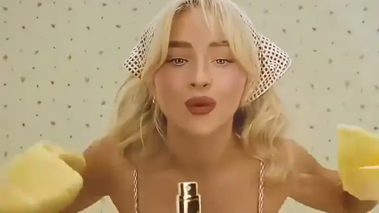 Frame from the Sabrina Carpenter commercial