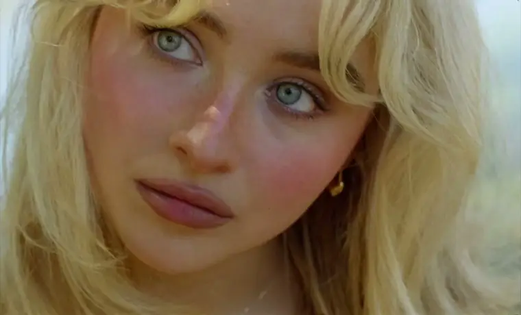 Frame from the Sabrina Carpenter music video Manchild