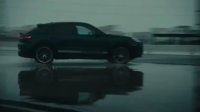 Frame from the Porsche commercial