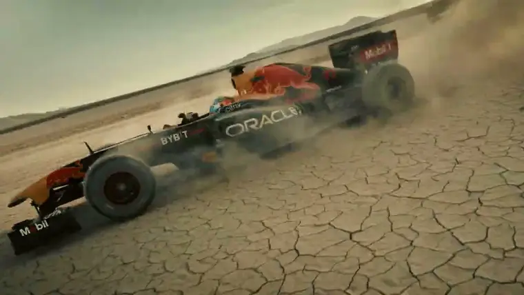Frame from the Red Bull Racing commercial